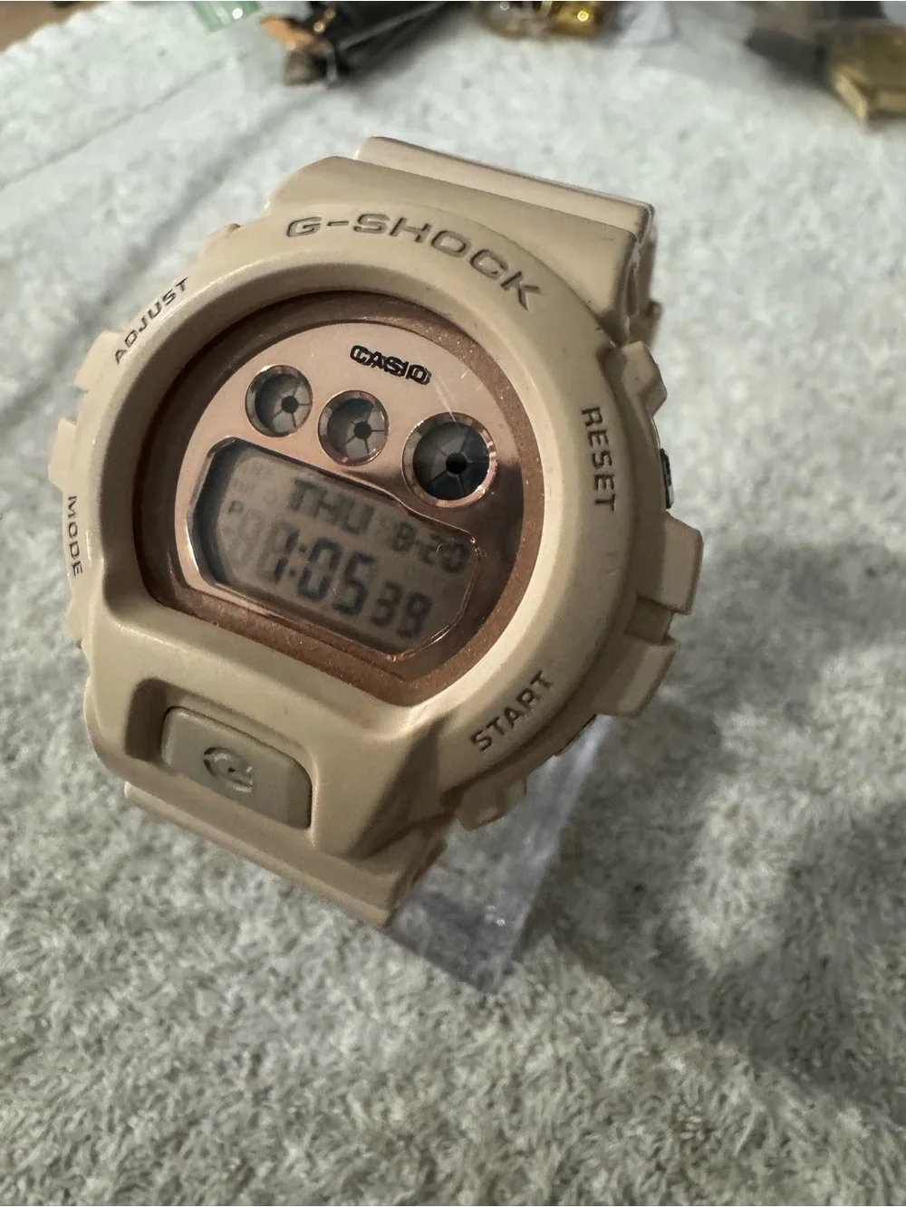 G-Shock Beige and Rose Gold Digital Sports Watch